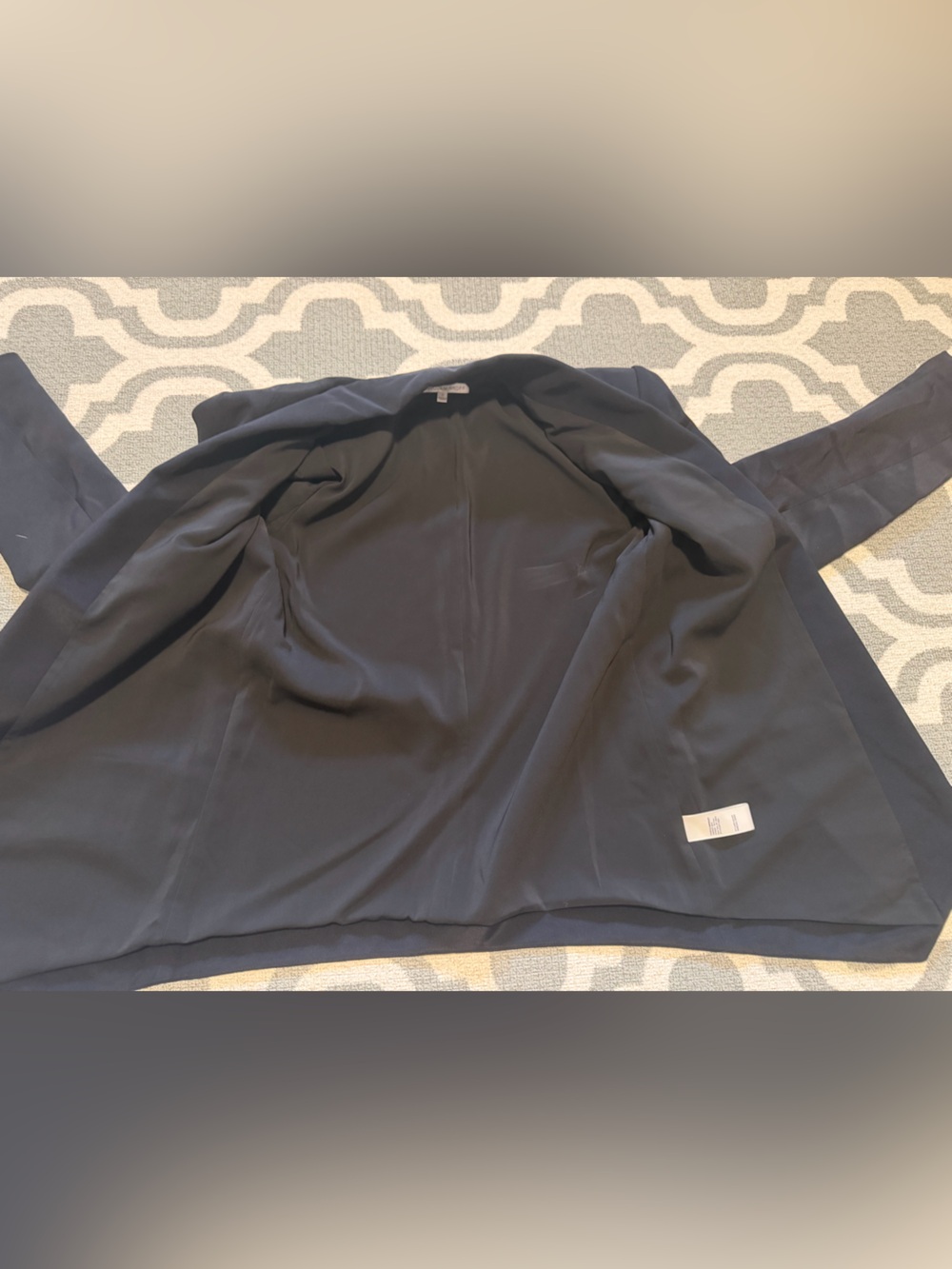 Rebecca Minkoff womens 2 black designer open front blazer lined silk suit jacket - Picture 10 of 10